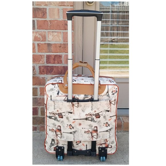 17" Suitcase with wheels Paris Scenes Carry-On Bag - Luggage with wheels - Picture 5 of 11